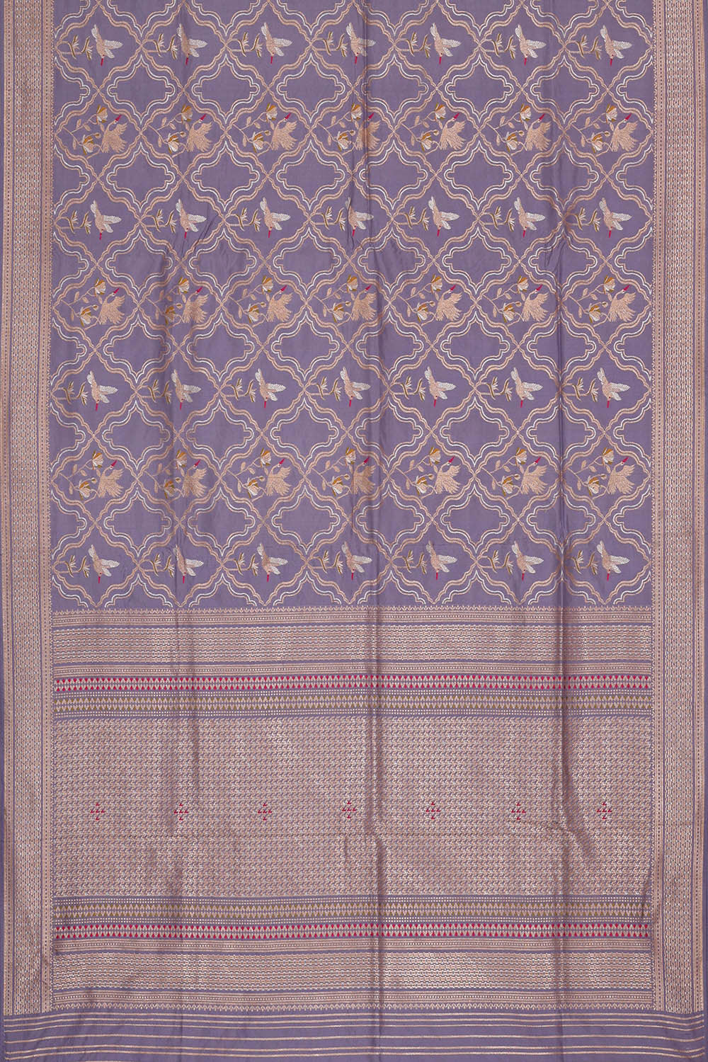 Image of Banarasi Silk Lavender Saree